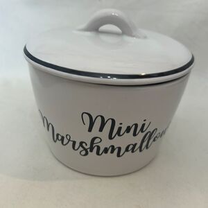 Sleigh Bell Bistro Mini Marshmallow Tub Jar Holder With Lid 14.2 Fl Oz 4 In Tall